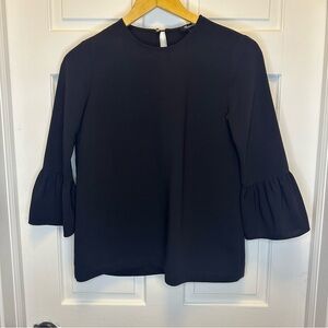 Madewell Black Bell Sleeve Blouse‎